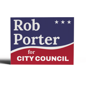 red white and blue, Rob Porter for city council